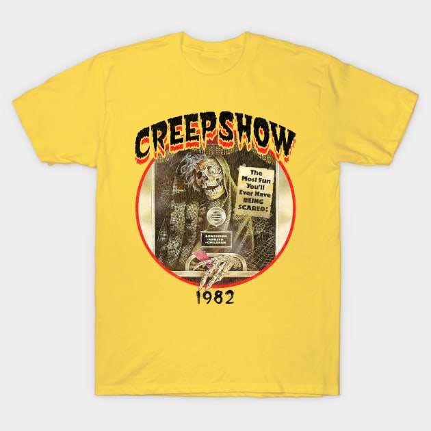 Creepshow 1982 Oval Worn Out Lts T-Shirt by Alema Art